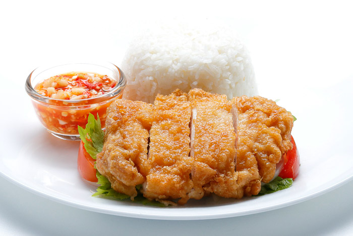 Rice w/ Spicy Crispy Chicken Salad